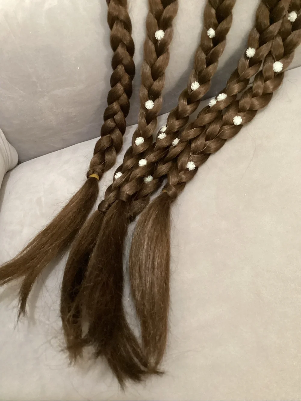 California Costumes Halo Braids Wig - Dark Brown with Flower Accents